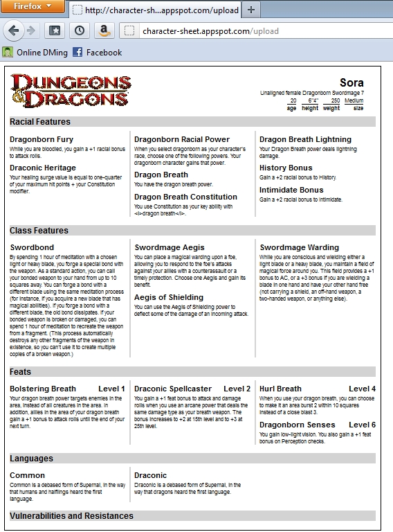 Dungeons Dragons 4th Edition Character Generator Free